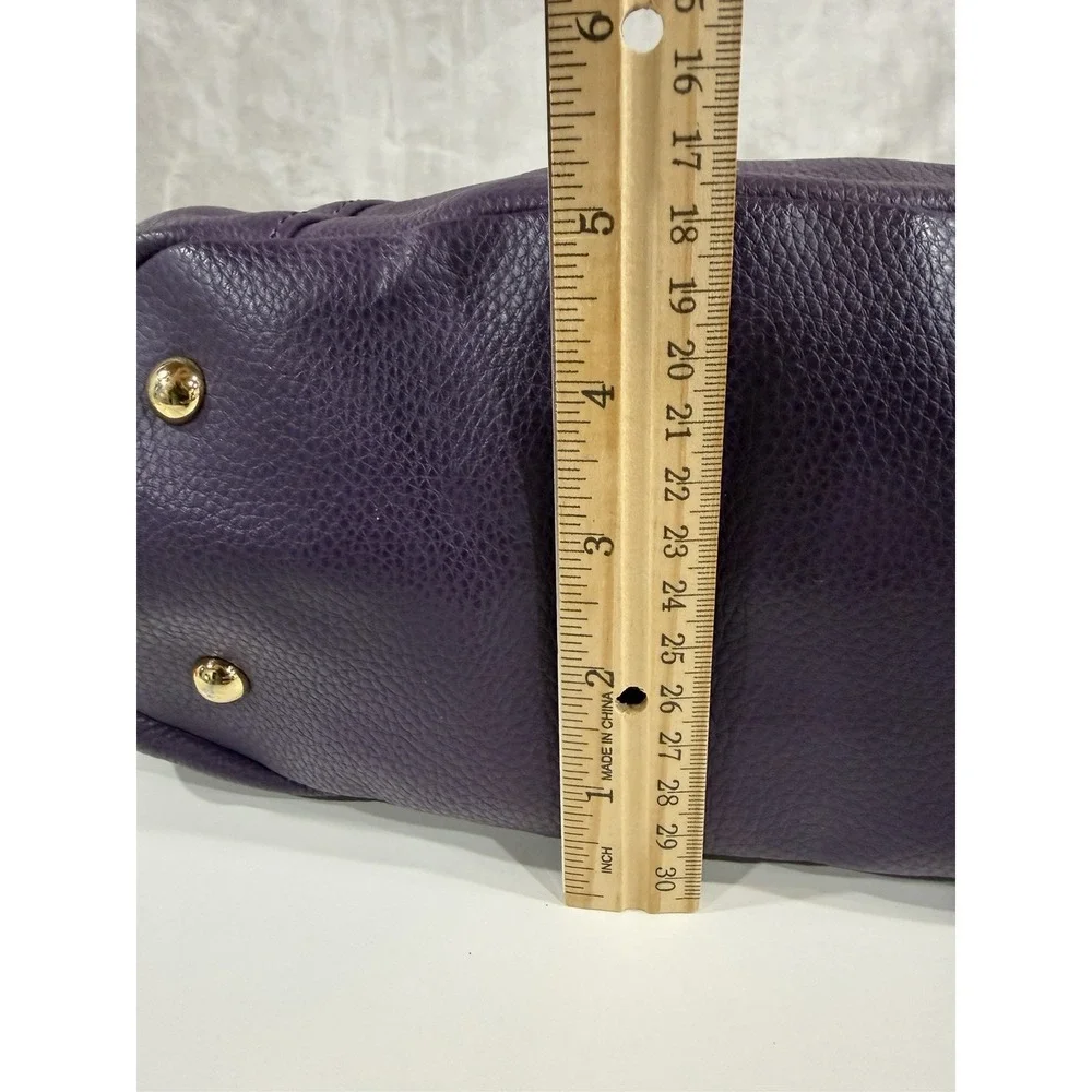 Tignanello Purple Leather Hobo Bag Slouchy Shoulder Purse Gold Hardware Y2K